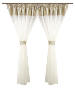Perdea Velaria bamboo ivoire si tafta bej, 380x170 cm