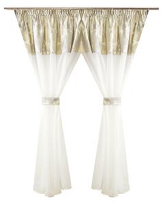 Perdea Velaria ploita ivoire si tafta fildes, 330x165 cm