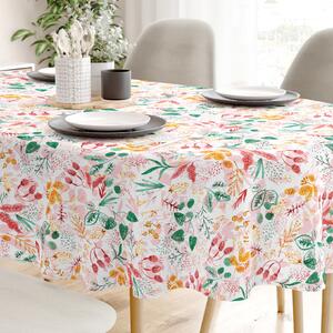 Goldea față de masă decorativă loneta - frunze colorate - ovală 140 x 240 cm