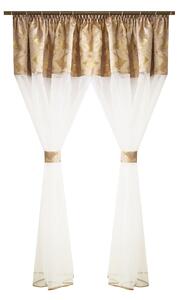 Perdea Velaria organza alba si tafta bej, 260x155 cm
