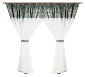 Perdea Velaria in easy alb cu turcoaz, 450x150 cm