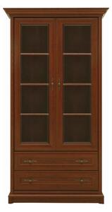 Vitrina KENT, castan, PAL/sticla securizata, 110x43x205 cm