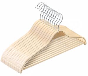 Umerase din lemn cu margini de cauciuc anti-alunecare, bară pentru pantaloni, natur, UUUM09, 1 bucata
