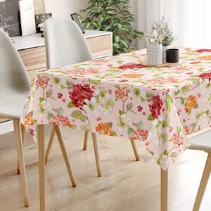 Goldea față de masă decorativă loneta - flori de primăvară 120 x 120 cm