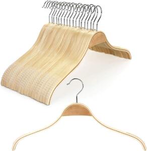 Umerase tricouri din lemn cu margini de cauciuc anti-alunecare, natur, UUUM08, 1 bucata