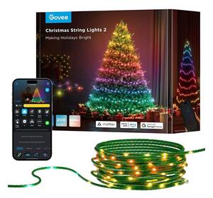 Instalație LED RGBICW de Crăciun de exterior Govee 2700-6500K 20m Wi-Fi Matter IP66
