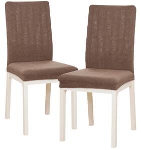 Husă scaun multielastică 4Home Magic clean maro, 45 - 50 cm, set 2 buc