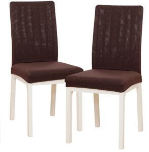 Husă scaun multielastică și 4Home Magic clean maro închis, 45 - 50 cm, set 2 buc