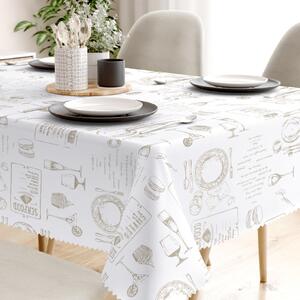 Goldea față de masă teflonată - servire masă pe alb 120 x 120 cm