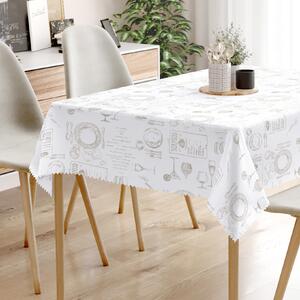 Goldea față de masă teflonată - servire masă pe alb 120 x 140 cm