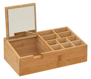 Organizator din bambus cu oglinda, 24 x 14 cm