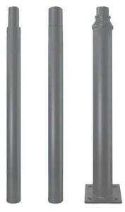 Tijă metalică pentru stâlp de iluminat exterior BASE, 3 m, gri