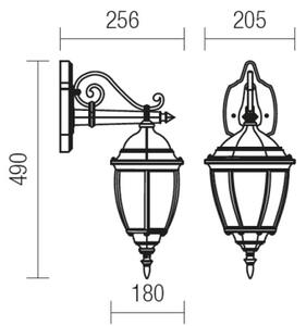 Lampă de perete de exterior Redo 9605 SEVILLA 1xE27/42W/230V IP44 auriu/patină