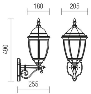 Lampă de perete de exterior Redo 9604 SEVILLA 1xE27/42W/230V IP44 auriu/patină