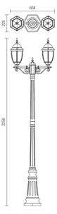 Lampă de exterior Redo 9609 SEVILLA 2xE27/42W/230V IP44 auriu/patină
