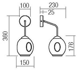 Lampă de perete Redo 01-2617 PIERCE 1xE27/42W/230V auriu