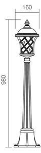 Lampă de exterior Redo 9961 BREMEN 1xE27/42W/230V IP23 auriu/patină