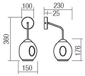 Lampă de perete Redo 01-2618 PIERCE 1xE27/42W/230V negru