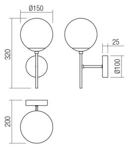 Redo 01-2942 - Aplica de perete MUNDI 1xE14/28W/230V cupru/fumuriu