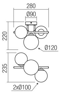 Lustră aplicată Redo 01-3988 ASTRA 3xG9/8W/230V negru