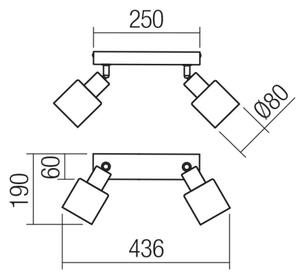 Spot Redo 01-3985 ROTIS 2xE14/15W/230V