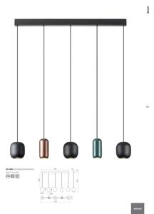 Lustră pe cablu Redo 01-3481 BOOM 5xGU10/10W/230V negru/verde/maro
