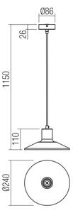 Lustră pe cablu Redo 01-4054 FRESNO 1xE27/42W/230V d. 24 cm