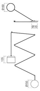 Lustră pe cablu Redo 01-1822 DODO 1xE27/15W/230V negru