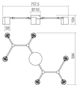 Spot Redo 01-4048 WEBB 6xGU10/10W/230V negru