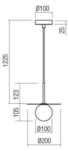 Lustră pe cablu Redo 01-2727 PLATO 1xG9/10W/230V d. 20 cm auriu