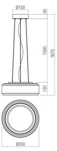 Lustră LED pe cablu Redo 01-3591 SOLERA LED/24W/230V CRI 93 3000/4000K d.35 cm