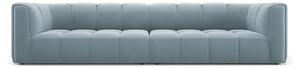 Canapea Serena cu 4 locuri si tapiterie din catifea, albastru deschis