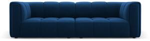 Canapea Serena cu 3 locuri si tapiterie din catifea, albastru royal