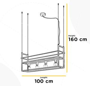 Lustră pe cablu ONLI JEFFER 4xE27/22W/230V negru