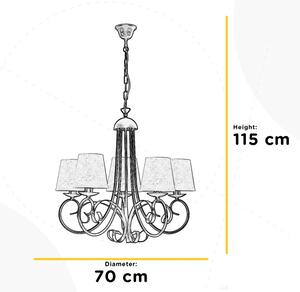 Lustră pe lanț ONLI POMPEI 5xE14/6W/230V bronz