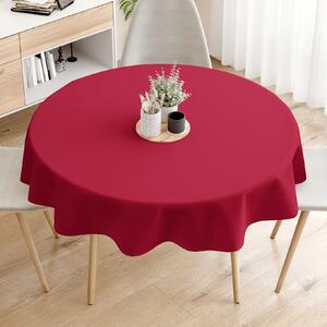 Goldea față de masă decorativă de crăciun loneta - uni roșu vișinie - rotundă Ø 110 cm