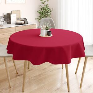 Goldea față de masă decorativă de crăciun loneta - uni roșu vișinie - rotundă Ø 110 cm
