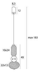 Lustră LED pe cablu MAXLIGHT P0591 BORA LED/10W/230V d. 22 cm alb/negru