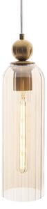 Lustră pe cablu MAXLIGHT P0510 CAMPANILA 1xE27/40W/230V d. 10 cm alamă/bej