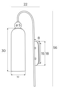 MAXLIGHT W0333 - Aplică de perete CAMPANILA 1xE27/40W/230V alamă/gri