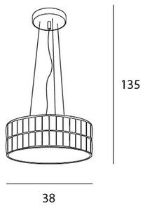 Lustră pe cablu MAXLIGHT P0236 DIAMANTE 5xG9/42W/230V d. 38 cm crom