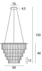 Lustră pe cablu MAXLIGHT P0260 MONACO 15xG9/40W/230V d. 60 cm crom