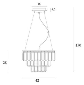 Lustră pe cablu MAXLIGHT P0423 MONACO 9xG9/40W/230V d. 42 cm auriu