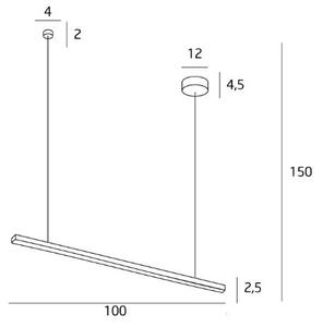 Lustră LED pe cablu MAXLIGHT P0310 TRIO LED/12W/230V negru