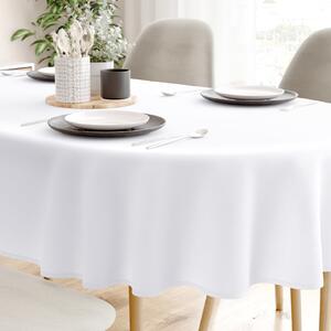 Goldea față de masă decorativă rongo deluxe - alb cu luciu satinat - ovală 140 x 240 cm