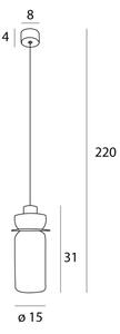 Lustră LED pe cablu MAXLIGHT P0531 SIGNATURE LED/8W/230V d. 15 cm alamă/transparent