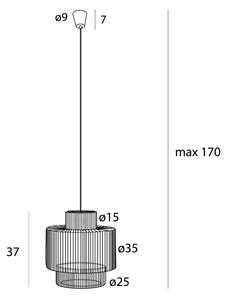 Lustră pe cablu MAXLIGHT P0586 LABRIZ 1xE27/15W/230V d. 35 cm bej