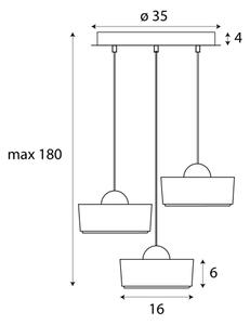 Lustră LED pe cablu MAXLIGHT P0543 LIPARI LED/22W/230V d. 35 cm transparent