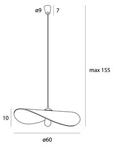 Lustră pe cablu MAXLIGHT P0581 NAP 1xE27/15W/230V d. 60 cm bej