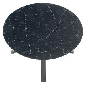 Masă de sufragerie Vengir (marmură neagră + negru) (pentru 4 până la 8 persoane). 1028080